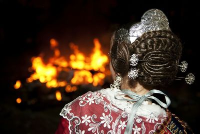 Close-up of illuminated lamp