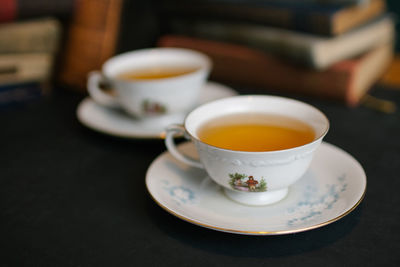 Tea cups on tabletop