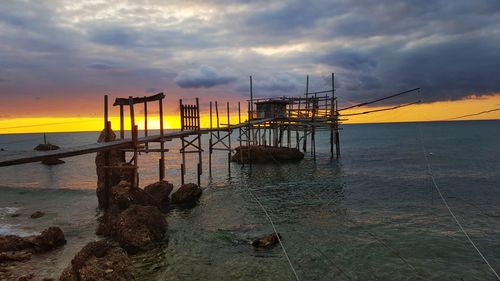 View of sea against sky during sunset