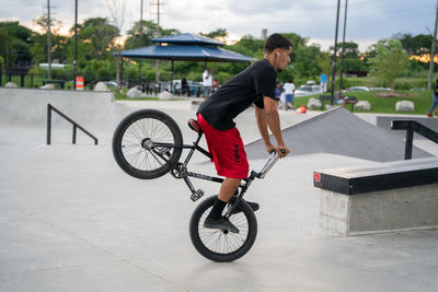 Man riding bicycle