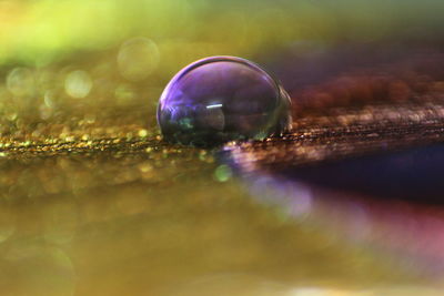 Close-up of crystal ball against blurred background