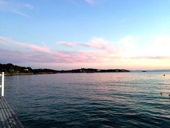 Scenic view of sea at sunset