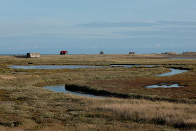 Scenic view of land against sky