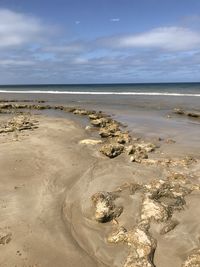 Scenic view of beach against sky