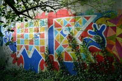 Close-up of graffiti on wall