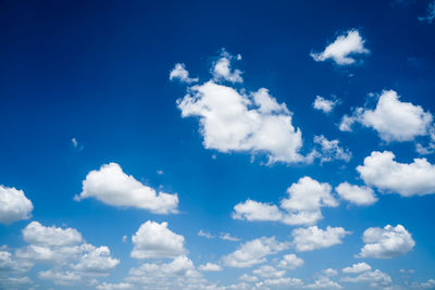 Low angle view of clouds in blue sky