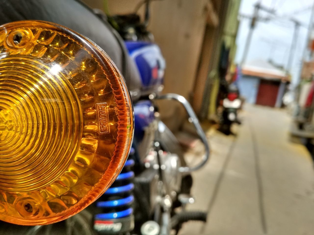 CLOSE-UP OF ILLUMINATED LIGHTING EQUIPMENT IN BUS