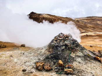 Steaming hot spring in iceland