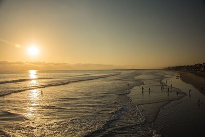 Scenic view of sea at sunset