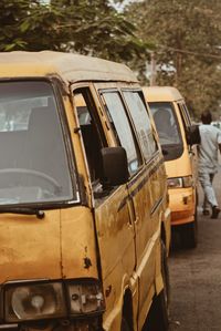 View of yellow car