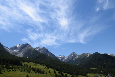 Scenic view of mountains against sky