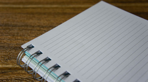High angle view of pen on table