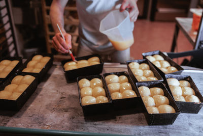 Bread dough in bakery