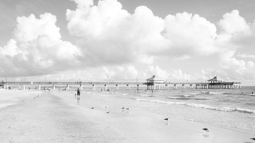 View of sea against cloudy sky