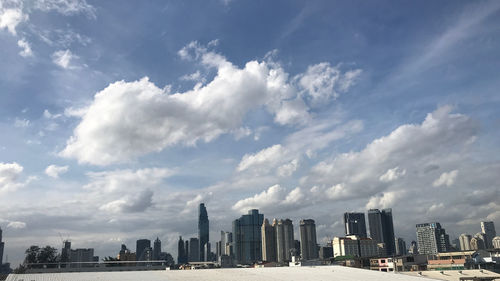 Panoramic view of modern buildings against sky