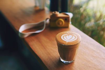 Close-up of coffee on table