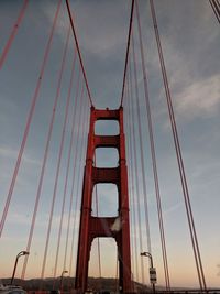 Low angle view of suspension bridge