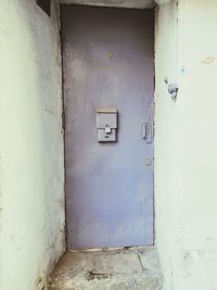 Closed door of old building