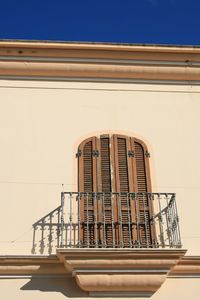 Low angle view of building against clear sky