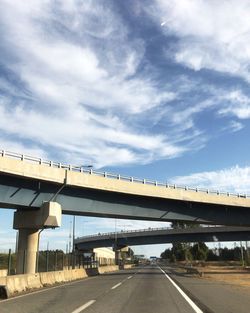 Bridge over highway against sky
