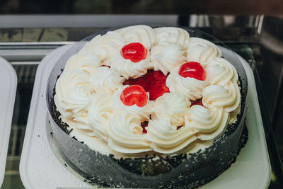 Close-up of cake in plate