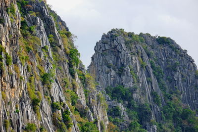 Panoramic view of rocky mountains against sky