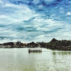 Scenic view of river against sky