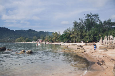 Scenic view of beach against sky