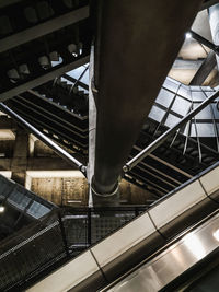 Low angle view of escalator in building