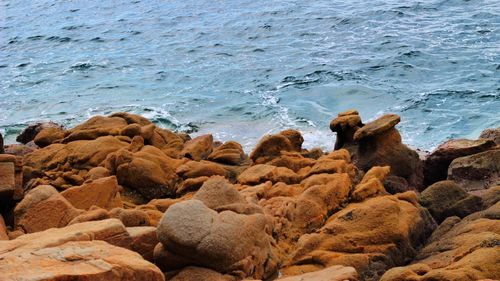 Sea waves on rocks at beach