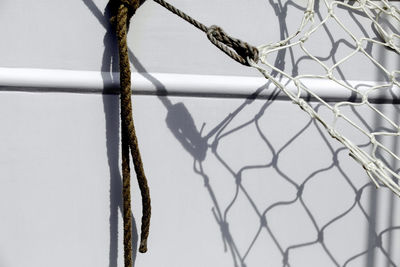 Close-up of rope tied on ropes