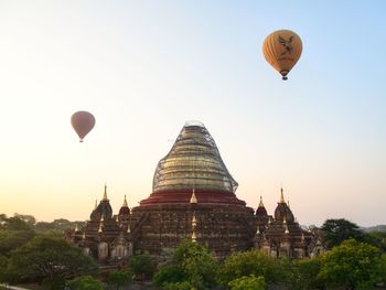 Hot air balloon against sky