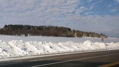 Scenic view of snow covered landscape