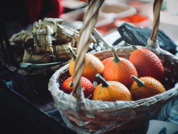 Close-up of fruits in basket