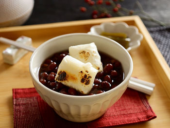 Close-up of food in bowl on table