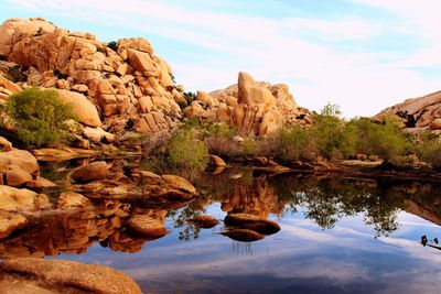 Rock formation against sky