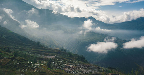 High angle view of landscape against sky