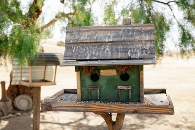 Close-up of wooden post