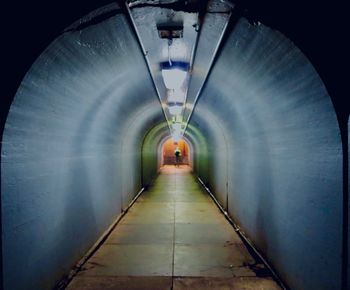 Interior of illuminated tunnel