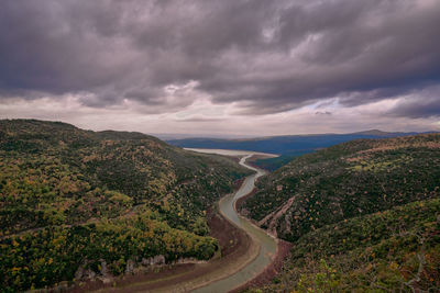 High angle view of landscape against sky