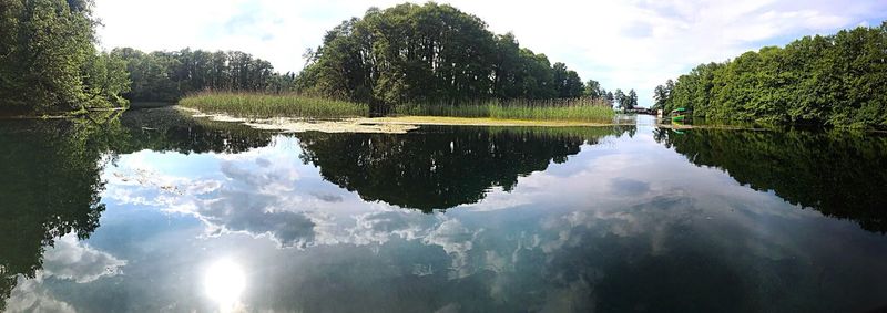 Panoramic view of lake against sky