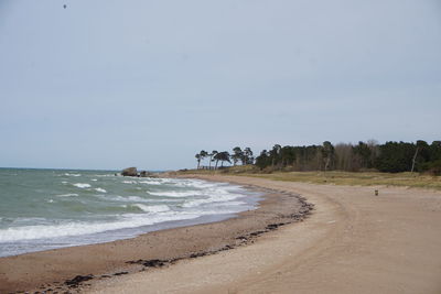 Scenic view of beach against sky