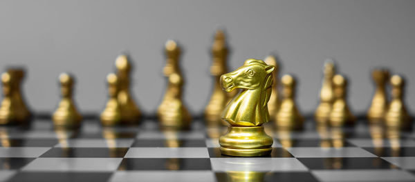 Close-up of chess pieces