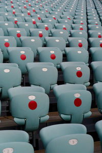 Rows of empty seats in an auditorium