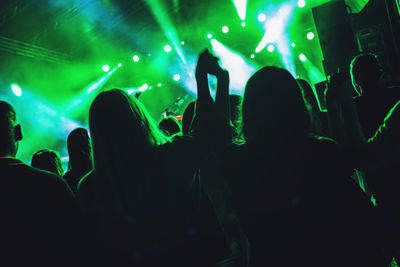 Silhouette of crowd at concert