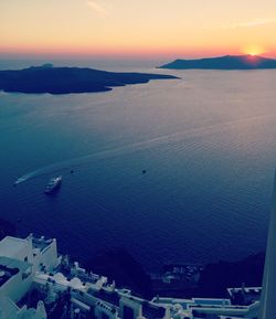 Panoramic view of beach against sky during sunset