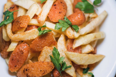 Close-up of food served in plate