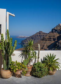 Beautiful landscape panorama view of santorini greece