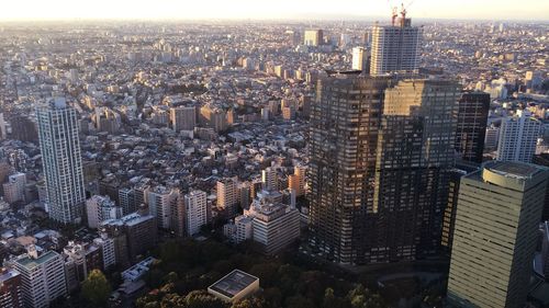 High angle view of city