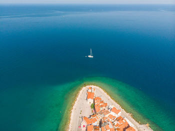 High angle view of sea shore